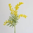 thumbnail image 3 of Nvzi 6pcs Artificial Albizia Julibrissin Fake Acacia Yellow Flowers Mimosa Leaves Flocking Plants for Home Garden Decor, 3 of 5
