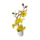 thumbnail image 3 of Jarrón de flores artificiales con arreglo de flores de seda de ciruelo simulado con Amarillo, 3 of 9