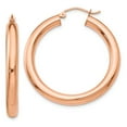 thumbnail image 1 of Boucles d'Oreilles Créoles Rondes en Or Rose 14k Tube 4mm, 1 of 7