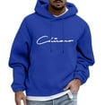 thumbnail image 1 of Durtebeua Sweat à Capuche Décontracté en Polaire avec Logo pour Hommes Bleu, TG, 1 of 5