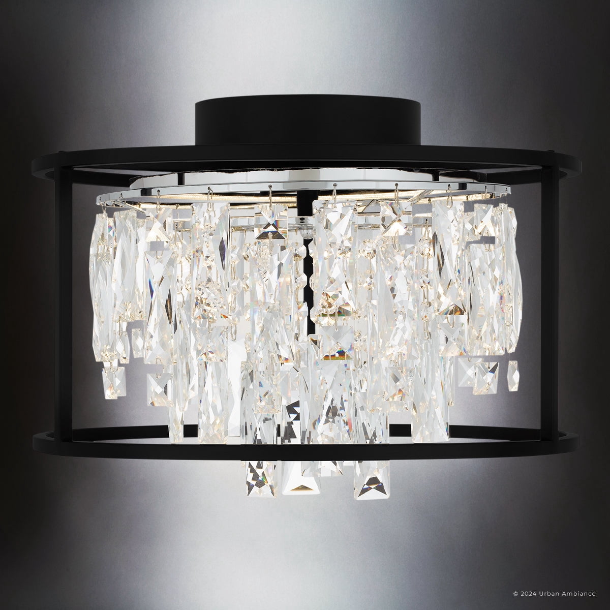 Luxury Contemporary Ceiling Light, Matte Black, UQL5260
