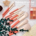 thumbnail image 2 of Professional Makeup Brush Set 12 Pcs, Puffy Vegan Bristles Powder Blending Brush With Travel Cosmetic Organizer Bag, Durable Round Handle Make Up Tool, 2 of 4