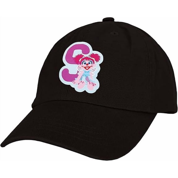 Sesame Street Elmo & Abby Kids Toddler Cap with Initial, Toddler Boys Hat, Youth Girl Baseball Cap, Cute Toddler Baseball Cap