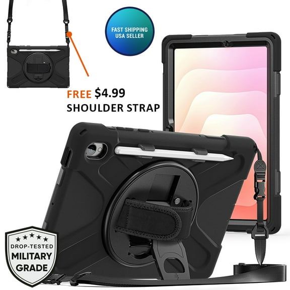 AMZER Case for Samsung Galaxy Tab S11 11 Inch 2025 with 360 Kickstand，Handle,Shoulder Strap,Heavy Duty Military Grade Drop Protection
