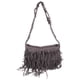 thumbnail image 1 of Bolso de hombro con borlas de 1 pieza Bolso de mano con borlas de cuero Bolso bandolera Mujer Bolso con borlas con flecos (Gris), 1 of 5