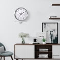 thumbnail image 2 of Clockswise 12-inch Non-Ticking Quartz Wall Clock with Thermometer & Hygrometer - Battery Operated Aluminum Analog Clock for Temperature & Humidity Monitoring - Ideal for Home, Office or School, Silver, 2 of 8