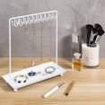 thumbnail image 2 of MyGift 20-Hook White Metal Necklace Display Stand with Ring Tray, 2 of 3