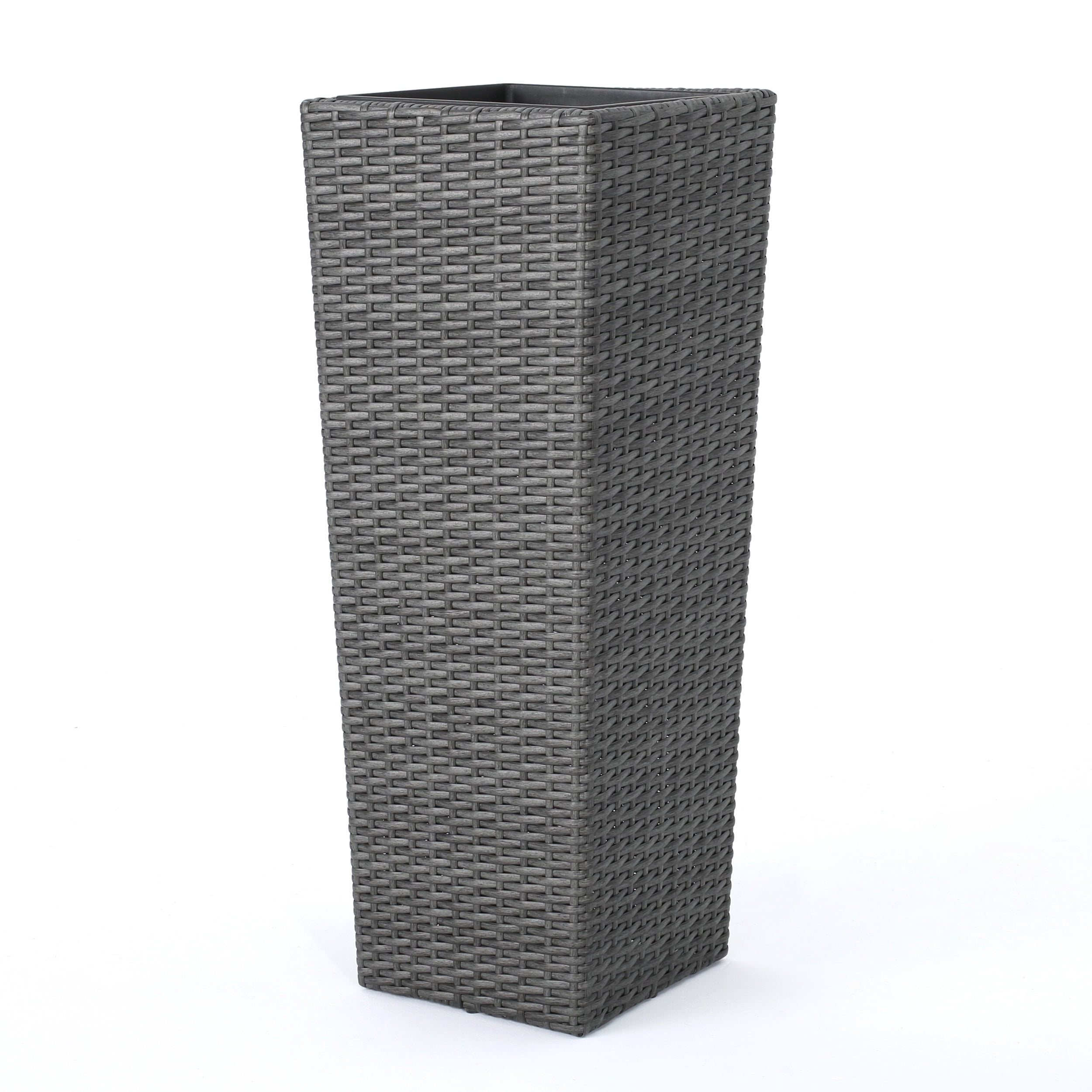 GDF Studio Eden Outdoor Wicker Flower Pots, Set of 2, Grey