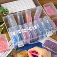 thumbnail image 6 of 16 Grids Bead Organizer Box, Bead Storage Box, Craft Organizer Case with Hinged Lid for Making Beading Jewelry Rhinestones Crafts Screws Small Parts (1 Pack), 6 of 7