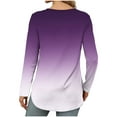 thumbnail image 6 of kpmatpey T-Shirts for Women Long Sleeve Crew Neck Color Block Side Split Loose Casual Tops Fall Blouses, 6 of 7