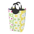 thumbnail image 2 of Waterproof Collapsible Laundry Hamper, Abstract Geometric Design Aluminum Handle Laundry Bag Storage Basket, 50L, 2 of 6