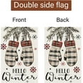 thumbnail image 6 of Hello Winter Garden Flag Glove MittenDouble Sided 12x18 Inch Small Burlap Welcome Holiday Yard Outdoor Outside Home Decoration, 6 of 6