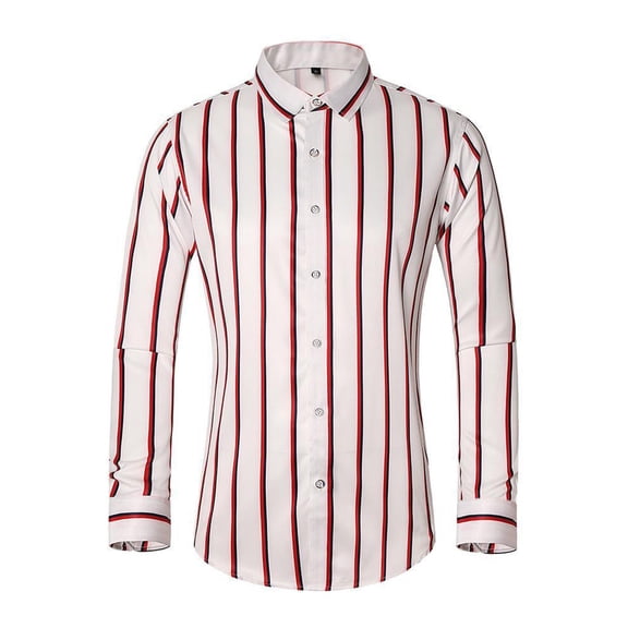 Dagugfen Oversize Shirts for Men Long Sleeve Button down Shirts Comfy Striped Casual Shirts for Dating