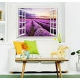 thumbnail image 3 of Removable Wall Sticker/Wall Mural - Lavender Field Out of The Open Window Creative Wall Decor - 36"x48", 3 of 6