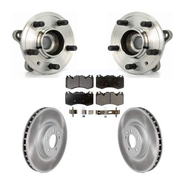 Transit Auto Front Hub Bearing Assembly Coated Disc Brake Rotors and Semi-Metallic Pads Kit for Car 2010-2013 Land Rover Range Sport Supercharged KBB-103821