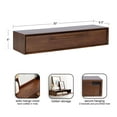 thumbnail image 6 of Kate and Laurel McCutcheon Mid-Century Floating Console Table for Entryway, 30 x 9 x 6, Walnut Brown, Decorative Transitional Floating Entryway Table for Use as Living Room Storage Wall Shelf, 6 of 11