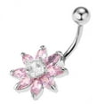 thumbnail image 1 of Bunblic 4x Stainless Steel Belly Button s Screw Navel Bars Jewelry - +Pink 4 Pcs, 1 of 8