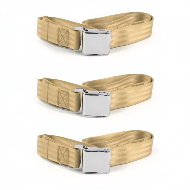 SafeTBoy 661958 Airplane 2 Point Tan Lap Bench Seat Belt Kit