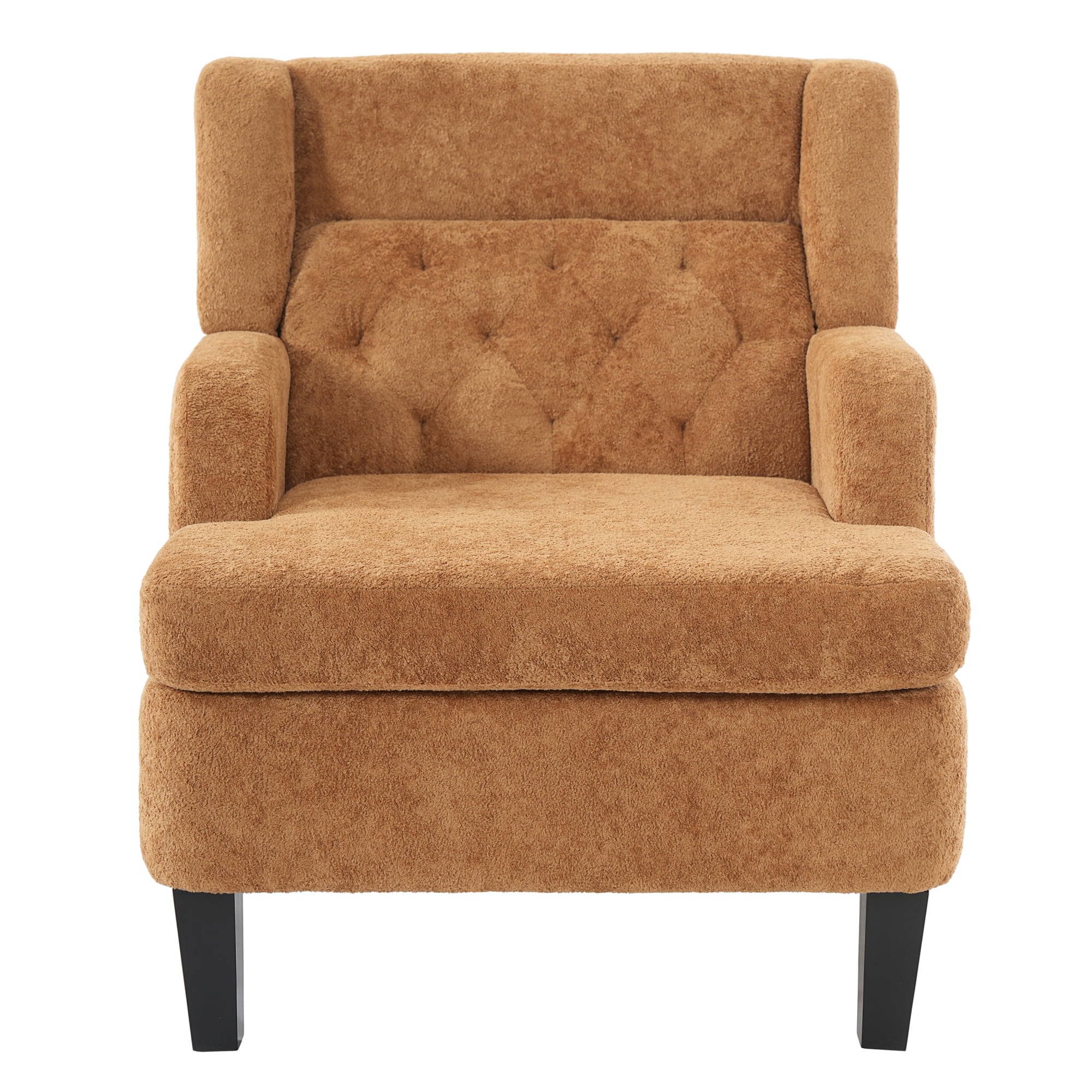 Leumius Accent Chair, Modern Tufted Armchair, Upholstered Single Sofa Chair for Living Room and Bedroom, Orange