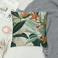 thumbnail image 2 of Fenyluxe Summer Palm Leaf Pillow Covers, Coral Tropical Leaf Decorative Outdoor Throw Pillow Covers Green Blue Botanical Farmhouse Cushion Case Square Decor for Home Couch Sofa 22x22in, 2 of 5