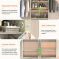 thumbnail image 4 of Aheaplus Over Washer Dryer Storage Shelf, 8FT Wall Mounted Laundry Room Organizer, Space Saver Clothes Drying Rack with Hanger Rod, 6-Tier Heavy-Duty Closet System with Adjustable Shelves, White Oak, 4 of 7