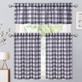 thumbnail image 7 of Plaid Valance for Bathroom, Buffalo Check Gingham Valance Curtains for Window Thick Water Resistant Rod Pocket Farmhouse Kitchen Valance Curtain Cafe Curtains, 56" W x 15" L,Grey/White, 7 of 7
