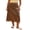 Dark Brown, variant on Gupgi Women Satin Midi Skirts Casual Elegant Lace Hem Long Skirt for Daily