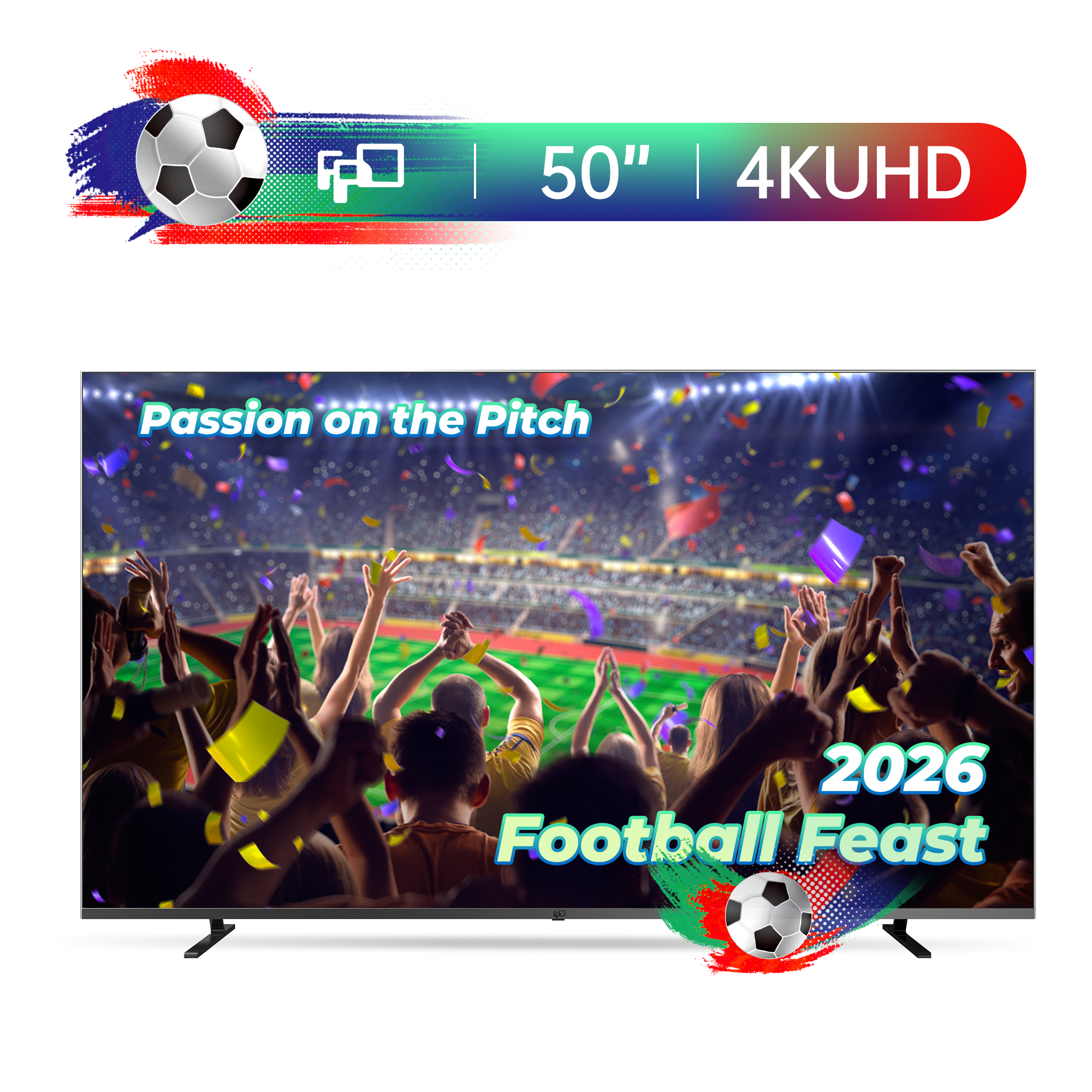 FPD 50-inch Smart TV, 4K UHD Google TV with Google Cast Built-in