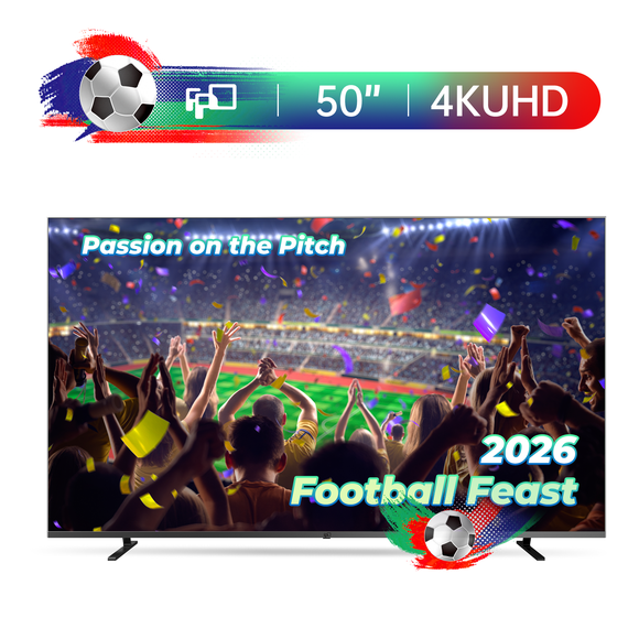 FPD Téléviseur Intelligent de 50 Pouces, 4K UHD Google TV avec Google Play Intégré Google Cast, Dolby Audio, HDR 10, Téléviseur à Écran Plat avec Télécommande Vocale Google Assistant