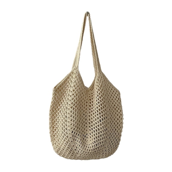 Grass Woven Vacation Shoulder Bag Hollowed Out Summer Beach Bag Women's Casual Large Capacity Woven Tote