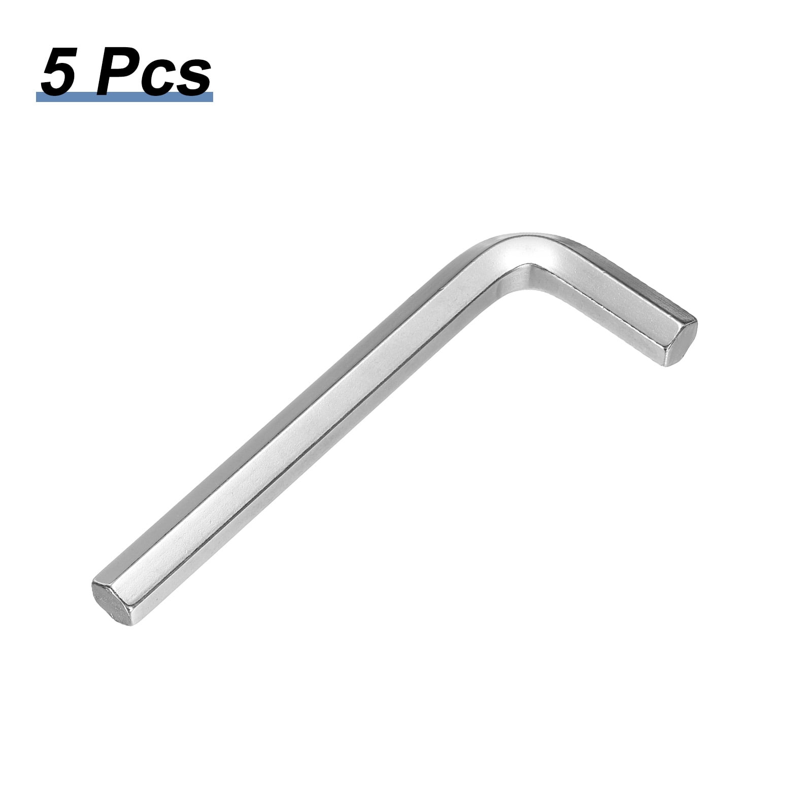 Uxcell 5pcs Hex Key Wrench 7/16" 45# Carbon Steel L-Shape Hexagon SAE Wrenches Repairing Tool for Home DIY Bike Motorcycle Repair, Silver Tone