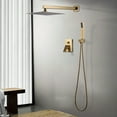 thumbnail image 2 of Wowow Single Handle 2-Spray Shower Faucet 1.8 GPM with 10 in. Square Shower Head and Adjustable Heads in Gold, 2 of 5