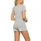 thumbnail image 4 of Pijama de dos piezas para mujer, conjunto de pantalones cortos, manga corta, suave, modal, para estar en casa, tallas S-2XL, 4 of 6