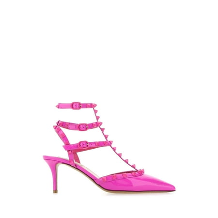 Valentino Garavani Woman Pink Pp Leather Rockstud Pumps