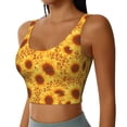 thumbnail image 2 of Rateoe Vintage Leopard Print Sunflower Print Womens' Sports Bras Scoop Neck Sports Vest- Padded U Back Seamless High Impact Support, 2 of 7