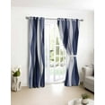 thumbnail image 4 of Fsddascl Blue Stripes Blackout Curtains for Bedroom/Living Room, Thermal Insulated Kitchen Curtains, Retro Abstract Chic Geometric Lines Art Grommet Darkening Window Treatment Drapes 52"x84"x2, 4 of 8