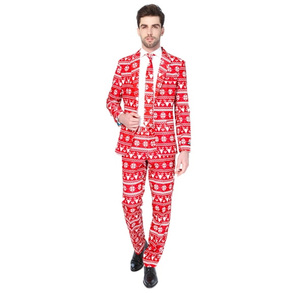 Suitmeister Men's Christmas Red Nordic Christmas Suit