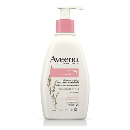 Aveeno Non-Greasy Creamy Moisturizing Body Oil for Dry Skin, 12 fl. (Best Oil To Use On Baby Skin)