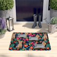 thumbnail image 2 of Yorkie Dog and Flower Florals Flannel Non Slip Door Rugs,Washable Door Mats Indoor,Decorative Door Mats,Dirt-Resistant and Absorbent Doormat for Entrance,Bedroom,Kitchen,Bathroom,31.5x17in(80x43cm), 2 of 4