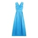 thumbnail image 5 of Vestidos de novia Prolriy para mujer, vestido de cóctel, negro, manga larga, elegante, cuello halter, espalda descubierta, satén, espagueti, fiesta, noche, abertura lateral, azul, XXXL, 5 of 8