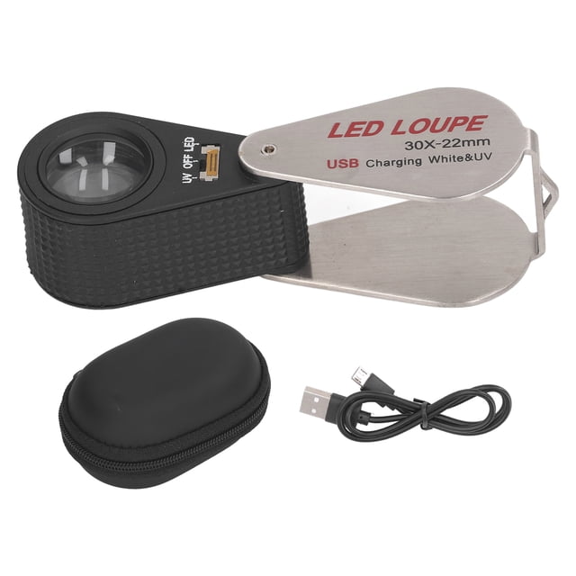 Lupa de bolsillo LED UV recargable Nikou Lupa LED UV 30 aumentos