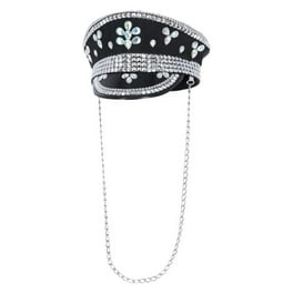Fever Deluxe Sequin Studded Captains Hat Black Adult Fever Deluxe Sequin Studded Captains Hat Black Adult