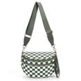 thumbnail image 1 of Cangurera con estampado a cuadros de nailon para mujer 28x14x14 cm, 1 of 6