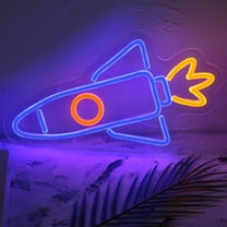Y YUNHSOM Neon Sign LED Rocket Neon Light - Color-Changing Wall Decor for Kids' Rooms & Creative Spaces(7.8"*13.8")