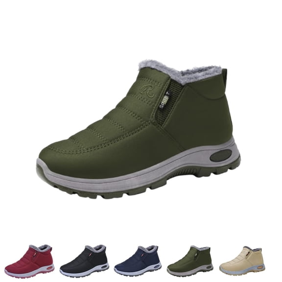 SACFOF Warm Snow Boots for Women and Men,Waterproof Outdoor Fur Lining Winter Shoes Lightweight Non-slip Ankle Bootie for Couple