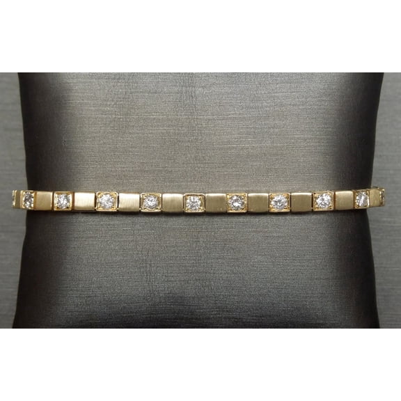 4Ct Round Cut Lab Created Diamond Women's Tennis Bracelet 14K Yellow Gold Plated