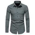 thumbnail image 2 of Aueoeo Mens Dress Shirts Long Sleeve Dress Shirts Cotton Button -Down Shirt Regular Fits Business Shackets Shirts Dark Gray XL, 2 of 7