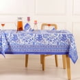 thumbnail image 2 of Hand Block Printed Table Cover - Exquisite Design, Premium Cotton Fabric, Perfect for Dining and Decor, Dining Table Linen Color Midnight Blue 12 Seater 72 x 135 Inches Rectangle, 2 of 7