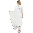 thumbnail image 5 of Phagun Women's Designer Chiffon Dupatta Indian Long Stole Tassel Scarfs-White, 5 of 5