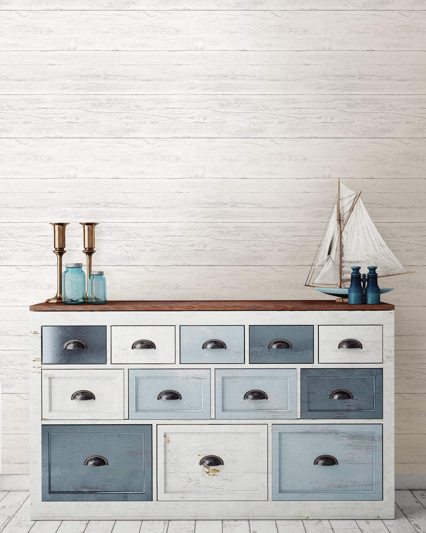 NuWallpaper Shiplap Vinyl Peel And Stick Wallpaper Sample 0.56 sq. ft.